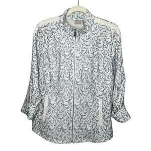 Chico's Zenergy Embossed Mesh Trim Jacket Size 1 - 8/10 lightweight